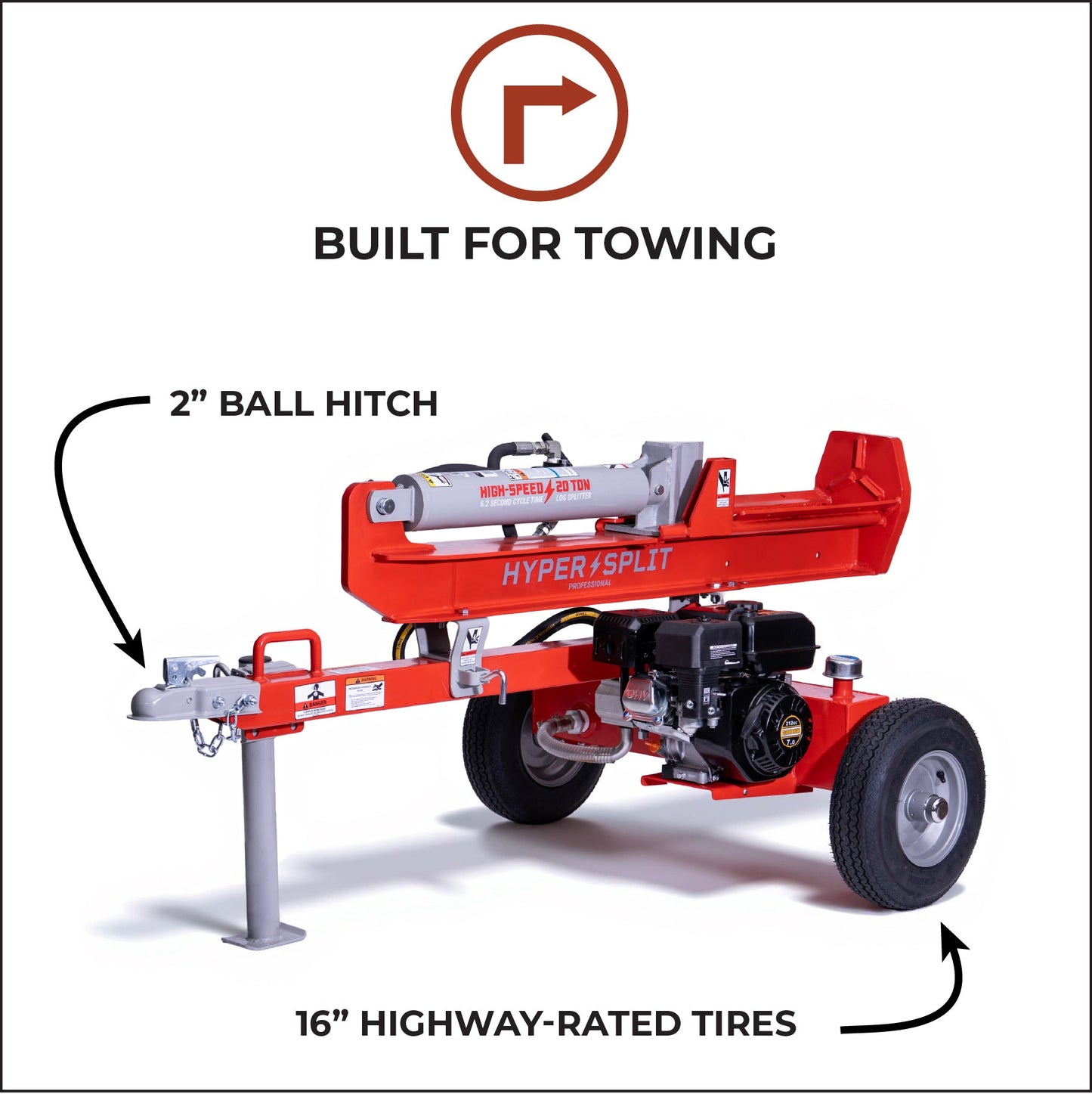 Hyper Split 33-267 Log Splitter 20 Ton Vertical/Horizontal 7 HP Rato 212cc Engine New