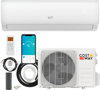 Costway EchoCool 11500 BTU 115V Mini Split Air Conditioner Heat Pump WiFi 132874569 New