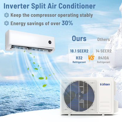Costway 12000 BTU 18.1 SEER2 208/230V Mini Split Air Conditioner Alexa 57947285 New