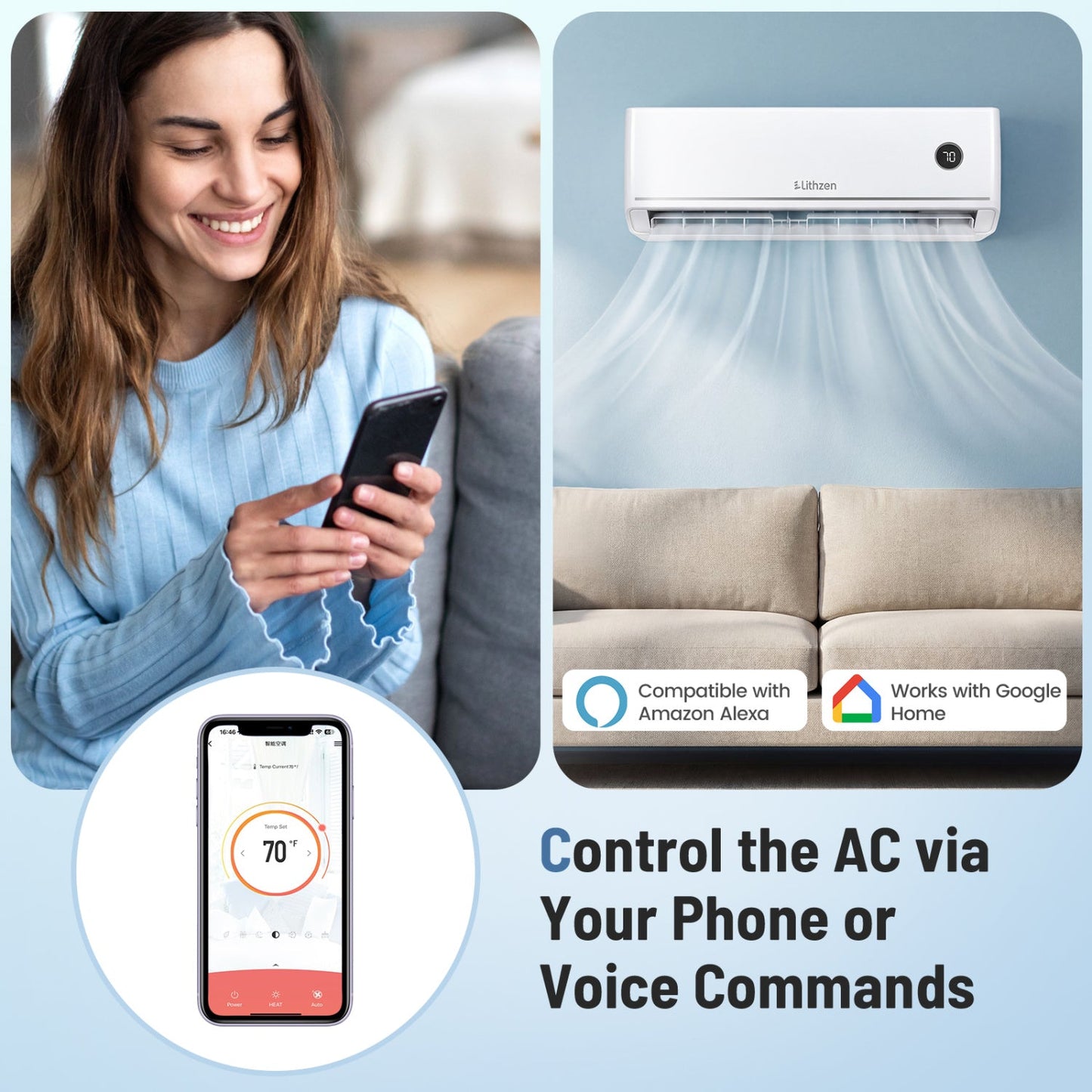 Costway 18000 BTU 18.1 SEER2 208/230V Mini Split Air Conditioner Alexa 86238469 New