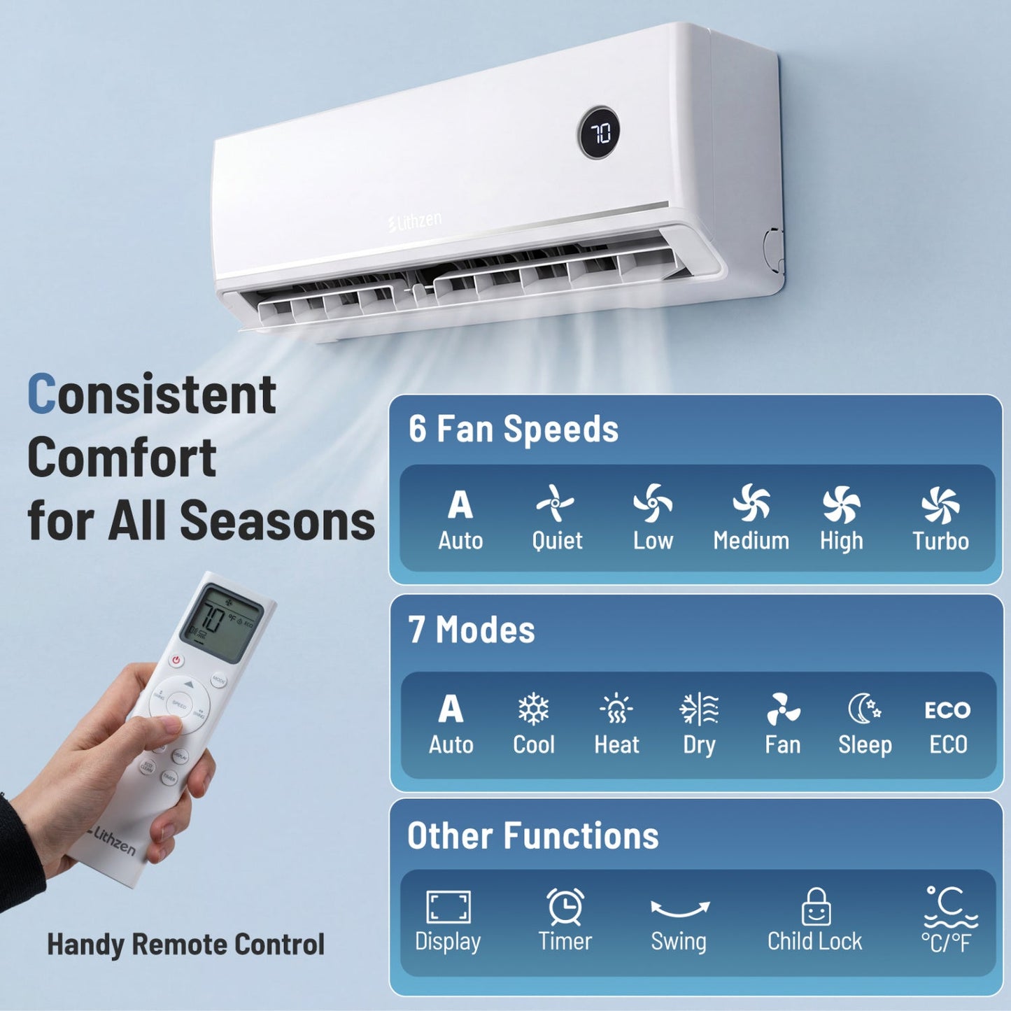Costway 18000 BTU 18.1 SEER2 208/230V Mini Split Air Conditioner Alexa 86238469 New