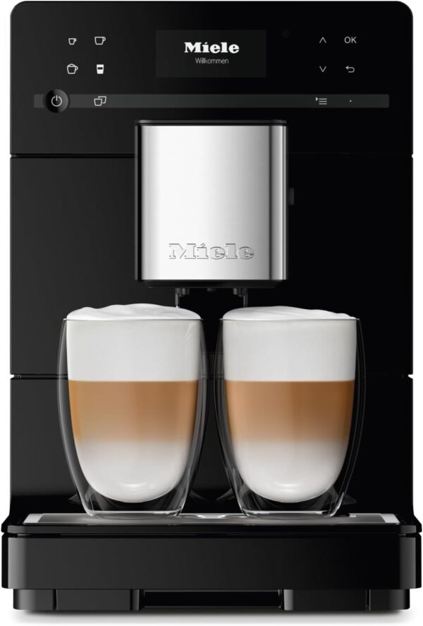 Miele CM 5310 Silence – Automatic coffee machine with OneTouch for Two, Aromatic System, coffee maker, cleaning programs and more, in obsidian black