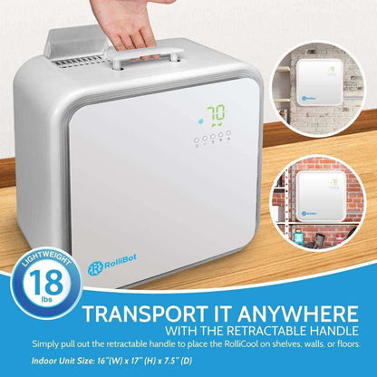Rollibot Rollicool P800 10000 BTU Smart Alexa Enabled Lightweight Portable Mini Split Air Conditioner with Dehumidifier and Fan New