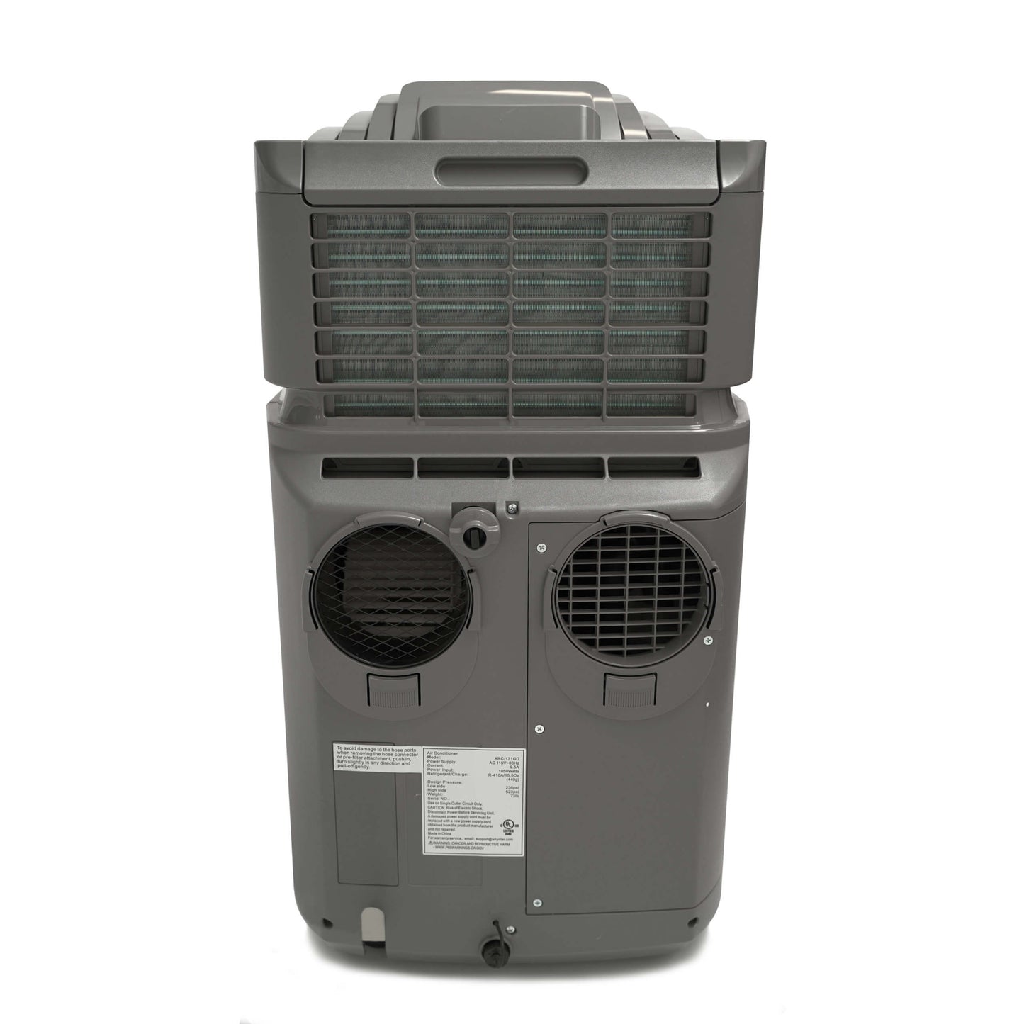 Whynter ARC-131GD 13,000 BTU Dual Hose Portable Air Conditioner with Activated Carbon Filter Gray New