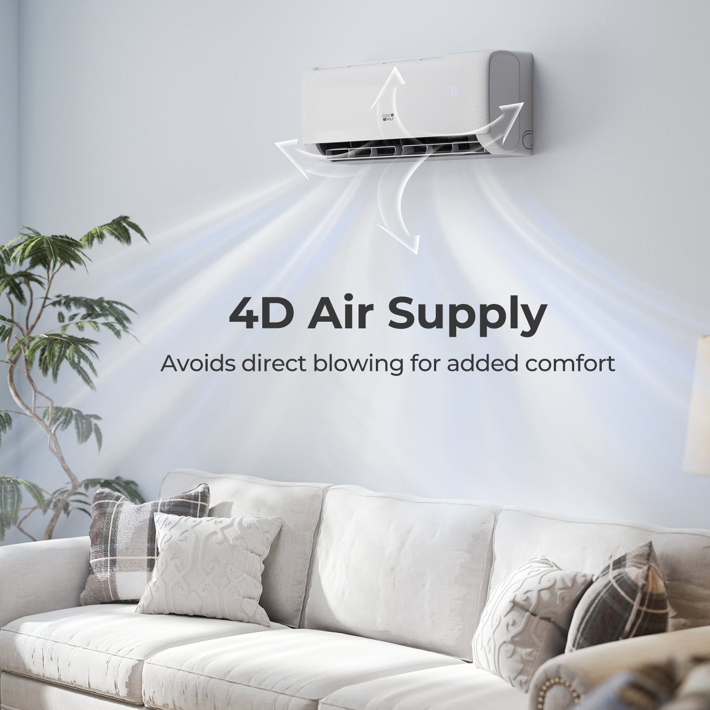 Costway 9100 BTU 20.5 SEER2 WiFi Mini Split AC Alexa 115V 361748952 New