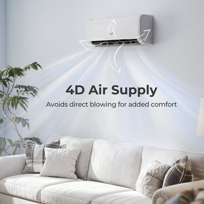 Costway 9100 BTU 20.5 SEER2 WiFi Mini Split AC Alexa 115V 361748952 New