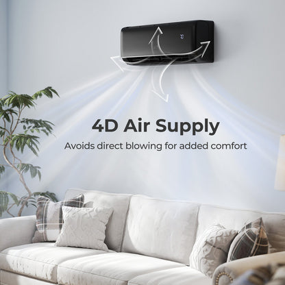 Costway 9100 BTU 20.5 SEER2 115V WiFi Mini Split AC Alexa Gray 976435128 New