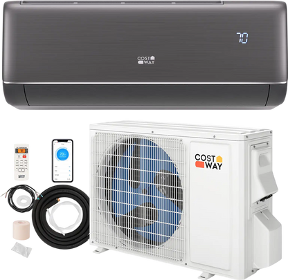 Costway 9100 BTU 20.5 SEER2 115V WiFi Mini Split AC Alexa Gray 976435128 New
