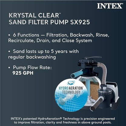 Intex Ultra XTR Frame 14′ x 42″ Round Above Ground Outdoor Swimming Pool Set with Sand Filter Pump, Ladder, Ground Cloth, and Pool Cover