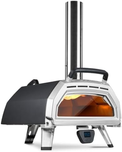 Ooni Karu 16 Multi-Fuel Outdoor Pizza Oven – Wood and Gas Fired Oven – Outdoor Cooking Pizza Oven – Fire and Stonebaked Pizza Oven for Authentic Homemade Pizzas – Dual Fuel Pizza Maker