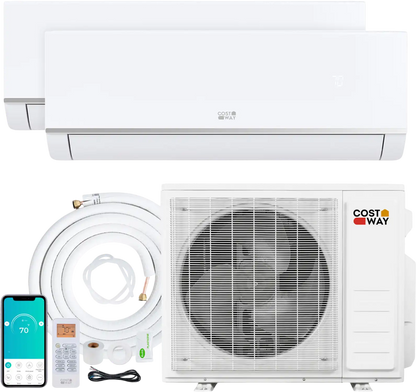 Costway Blast Pro 20,000 BTU 2 Zone 23 SEER2 Mini Split AC Heat Pump 21654806 New
