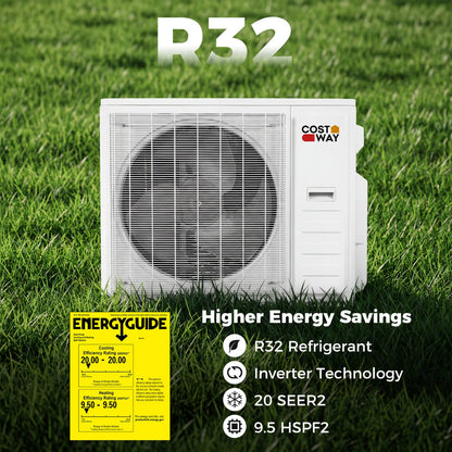Costway Blast Pro 38000 BTU 4 Zone 20 SEER2 Mini Split AC Heat Pump 98383299 New