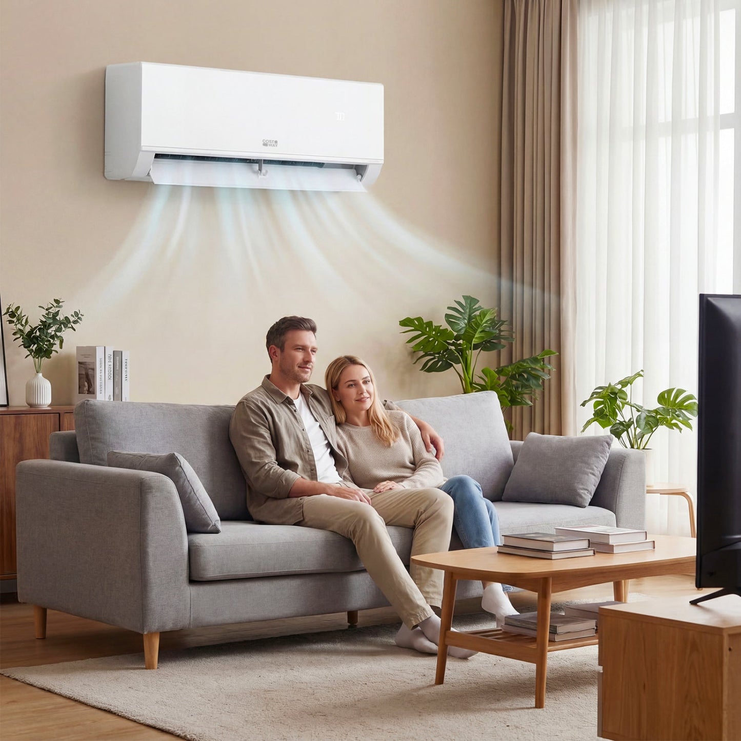 Costway 12,000 BTU 20 SEER2 115V WiFi Mini Split Air Conditioner Heater 27093860 New