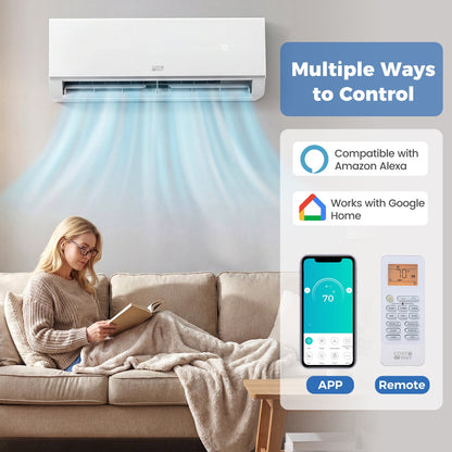 Costway Blast Pro 12000 BTU 20 SEER2 WiFi Mini Split Air Conditioner Heater 208-230V 61269355 New
