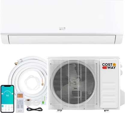 Costway 18,000 BTU 20 SEER2 WiFi Mini Split Air Conditioner & Heater 208-230V 53327896 New