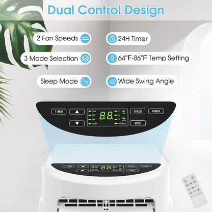 Costway Portable Air Conditioner 3-in-1 Dehumidifier Fan 8000 BTU 230 sq. ft. LED Display and Remote Control New