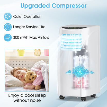 Costway Portable Air Conditioner 3-in-1 Dehumidifier Fan 8000 BTU 230 sq. ft. LED Display and Remote Control New