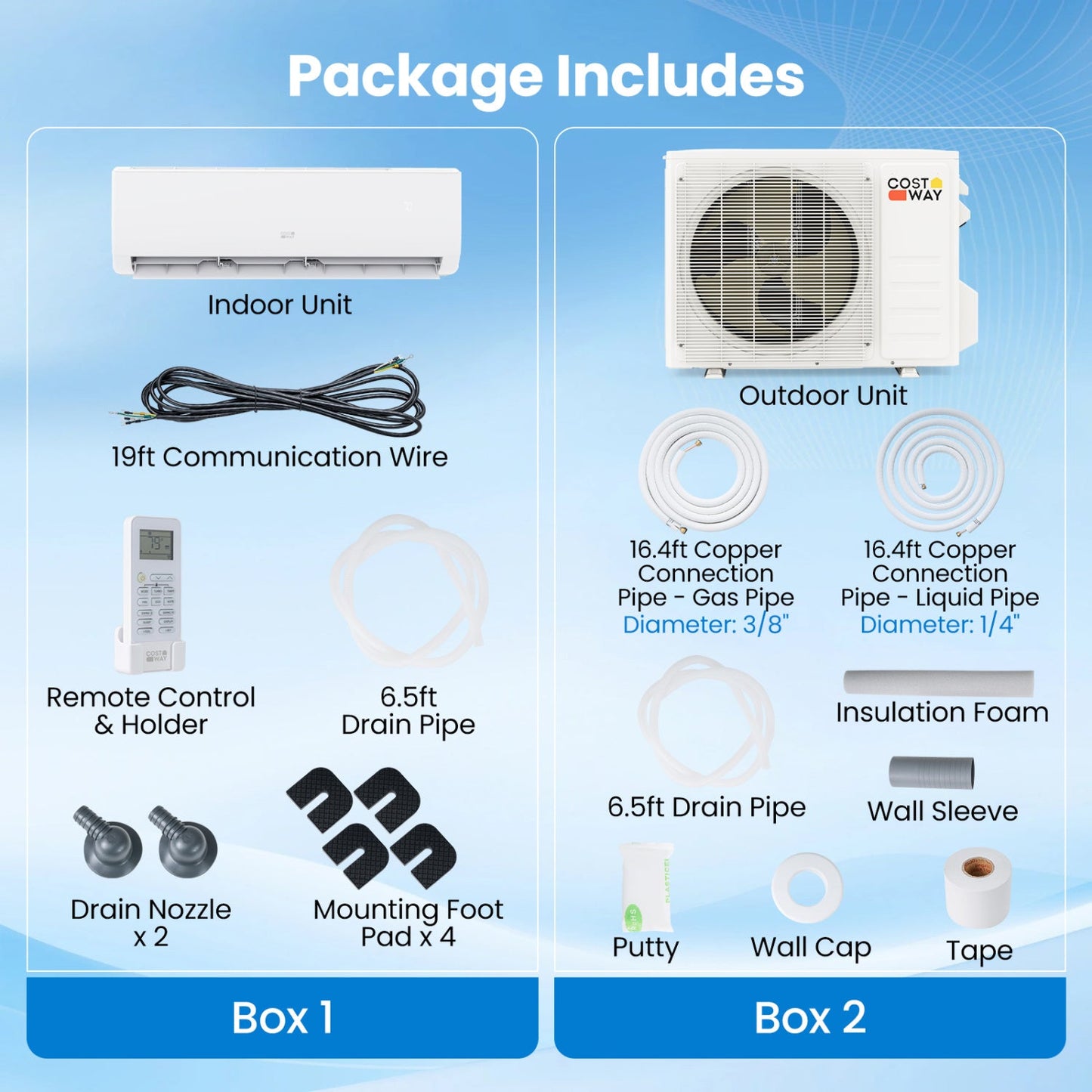 Costway 12000 BTU 20 SEER2 115V Mini Split Air Conditioner Heater 28820711 New