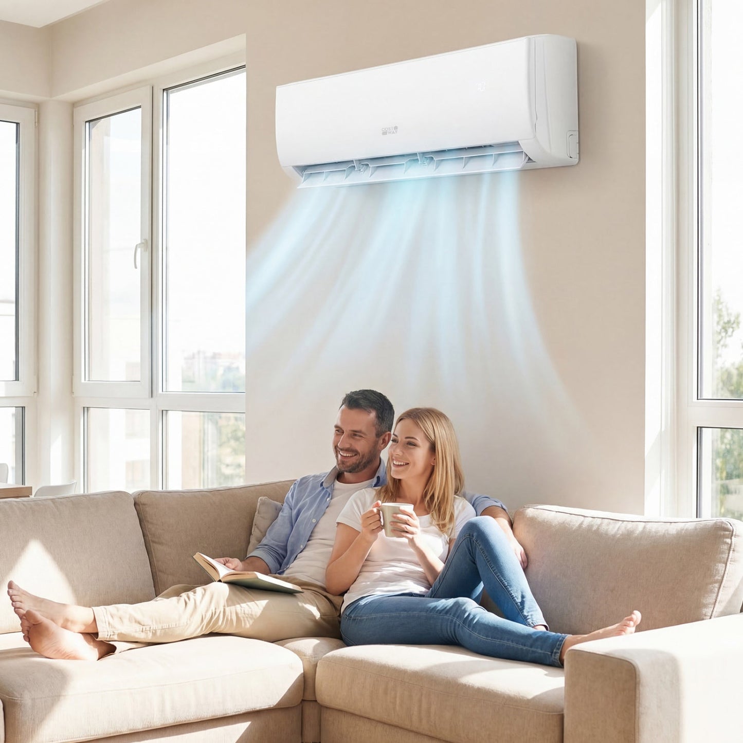 Costway EcoGuard 12000 BTU 20 SEER2 208-230V Mini Split Air Conditioner Heater 97644877 New
