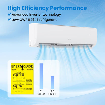 Costway 24000 BTU 21 SEER2 208-230V Mini Split Air Conditioner Heater 64371917 New