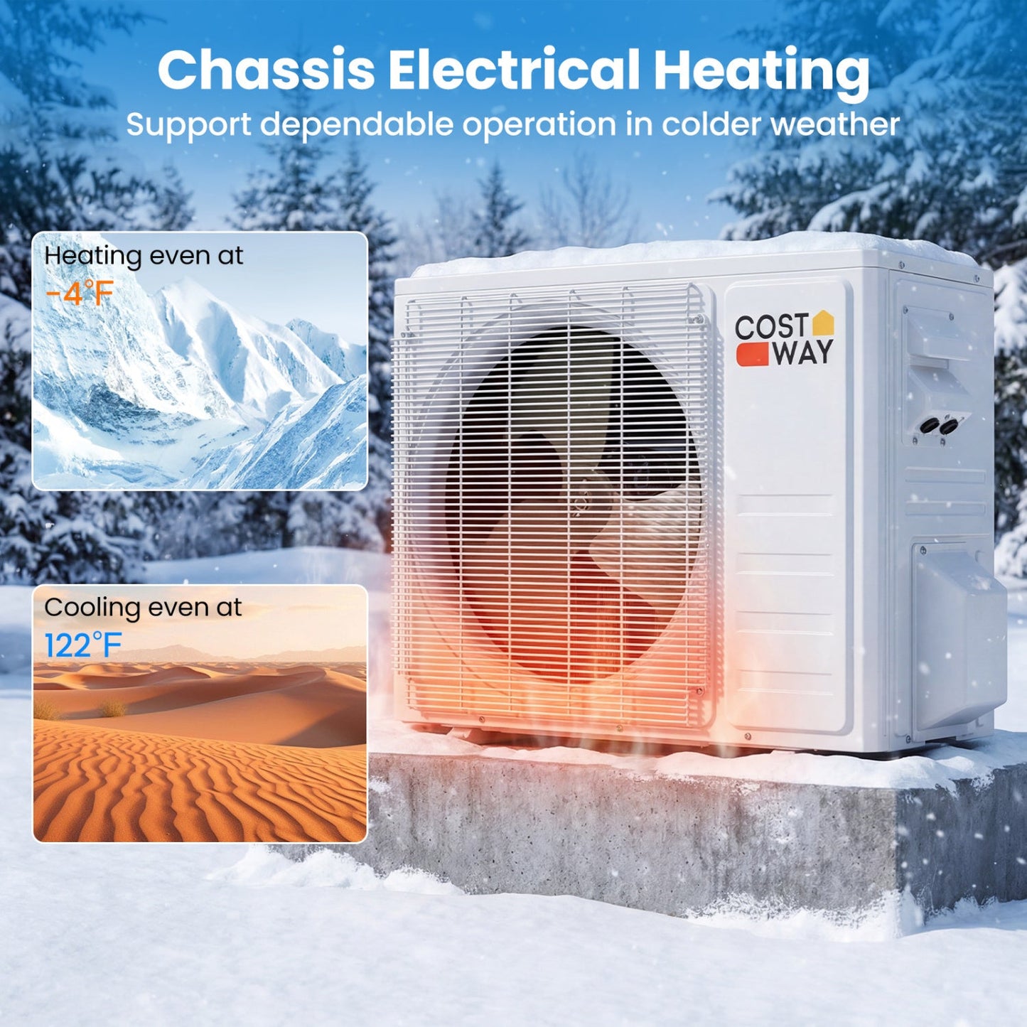 Costway 9000 BTU 19 SEER2 115V Mini Split Air Conditioner Heater 64537932 New