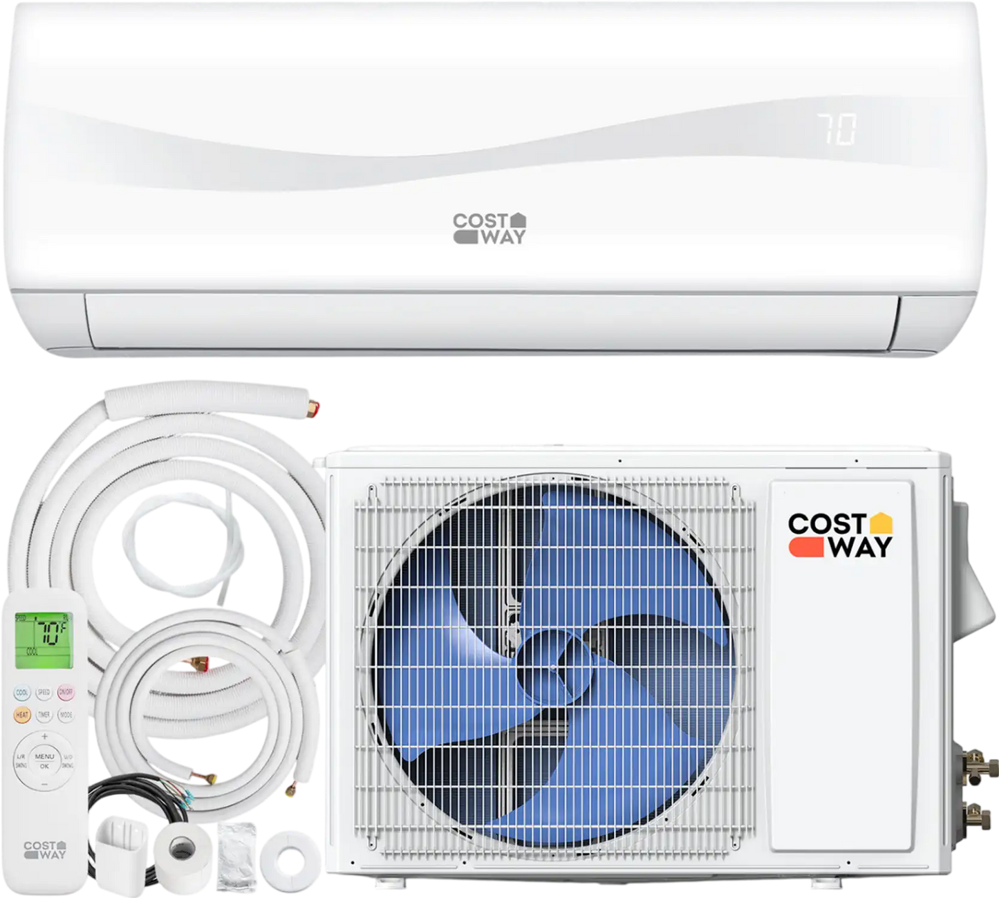Costway Blast Series 9100 BTU 20.5 SEER2 115V Mini Split Air Conditioner Heat Pump 43506308 New