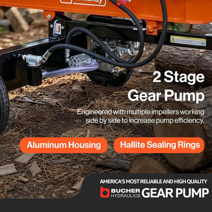 Super Handy GUT199 Log Splitter 27 Ton Full Beam Vertical/Horizontal 223cc Gas Towable New