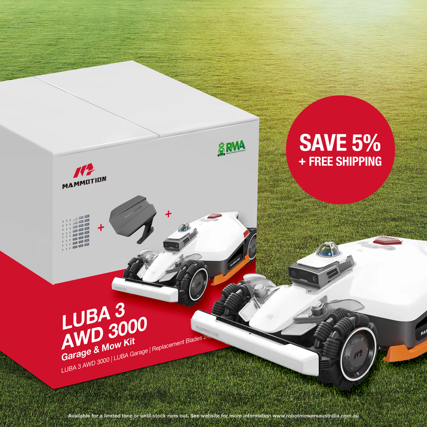 Mammotion LUBA 3 AWD 3000 — Garage & Mow Kit