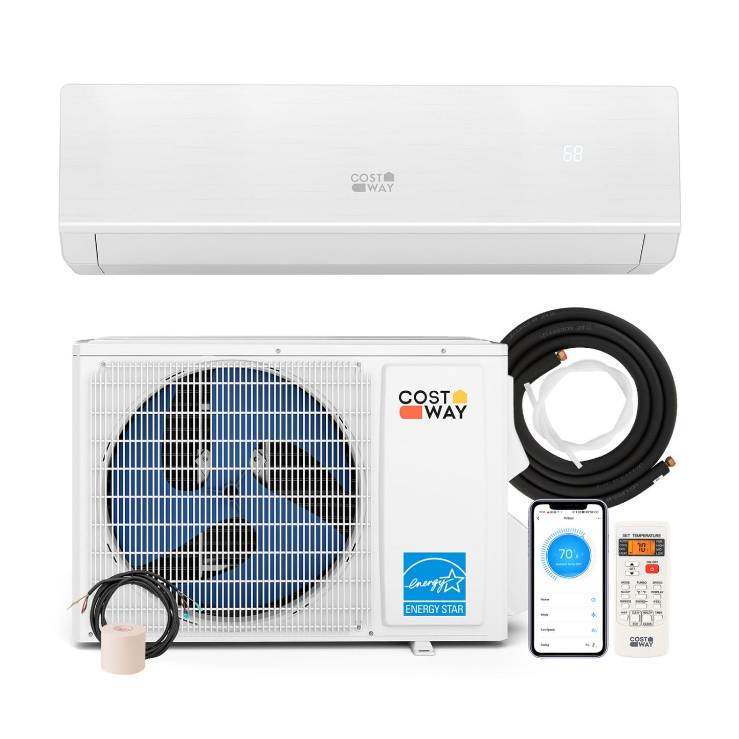 Costway 24000 BTU 25 SEER2 208-230V Mini Split AC w/ Bracket 14511340 New