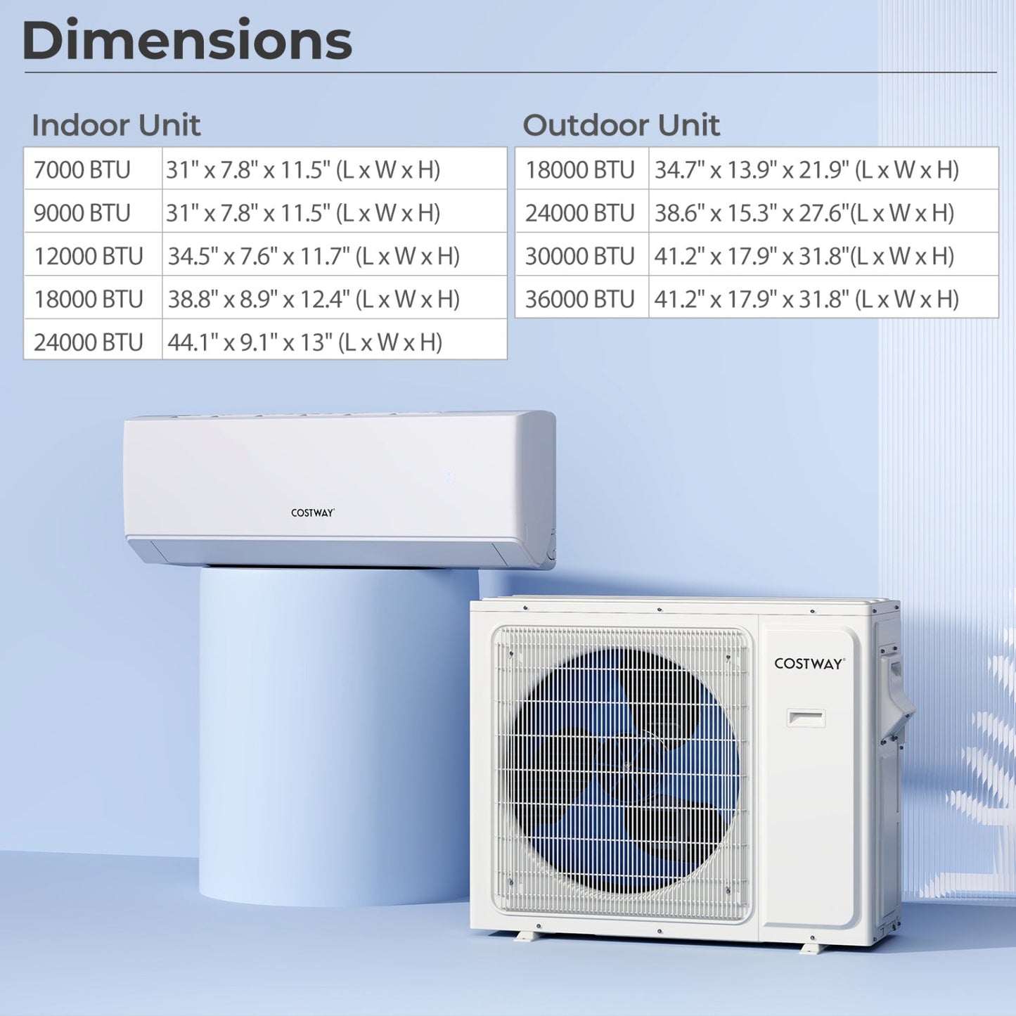 Costway UltrEco 18,000 BTU 2 Zone 22 SEER2 Mini Split Air Conditioner Heat Pump WiFi 594372816 New