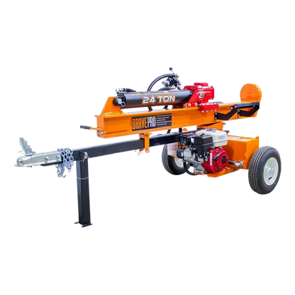 Brave Tow Behind Log Splitter 24-Ton Vertical/Horizontal Portable Gas with Honda GX160 Engine 160cc VH1724GX New