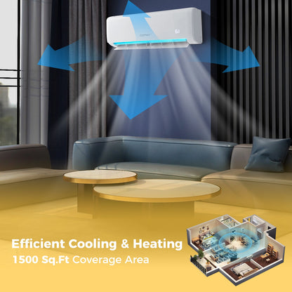 Costway Mini Split AC and Heater Airtural Series 24000 BTU 21 SEER2 Wi-Fi Enabled Energy Star Certified New