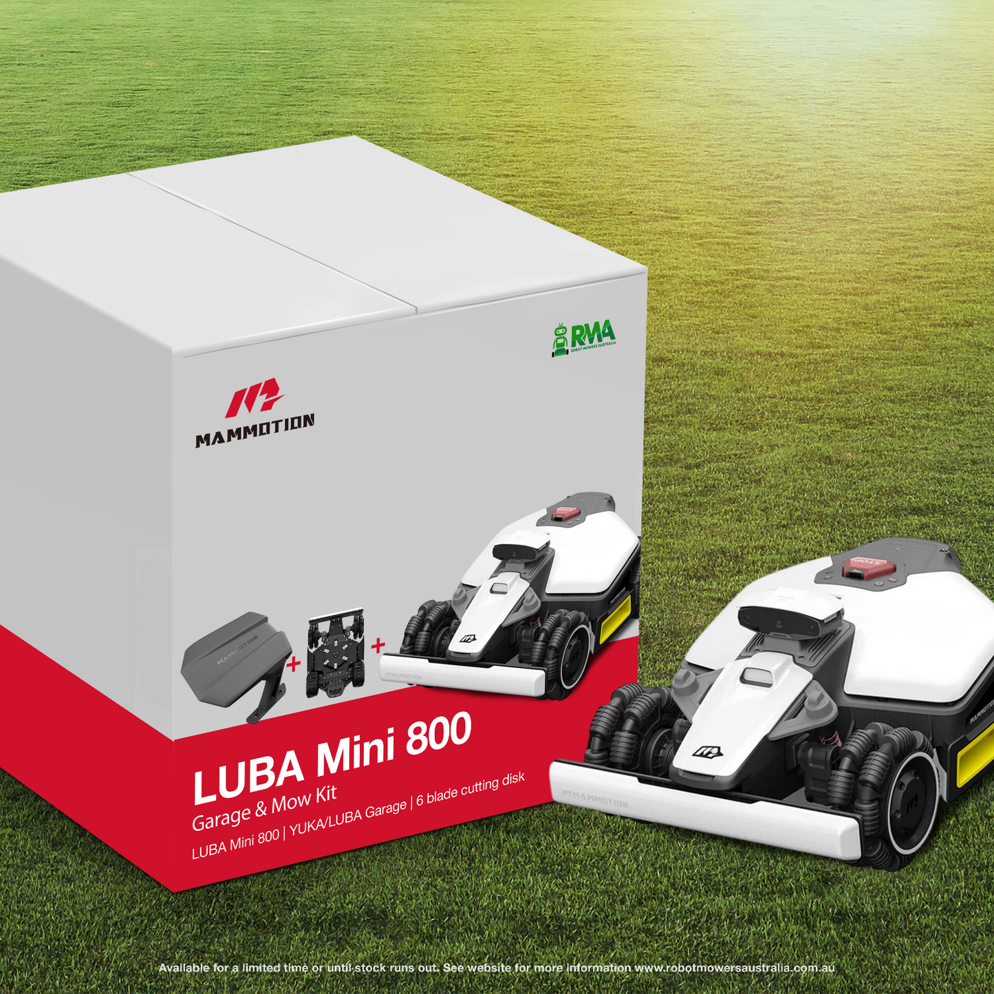 Mammotion LUBA AWD Mini 800 Garage & Mow Kit