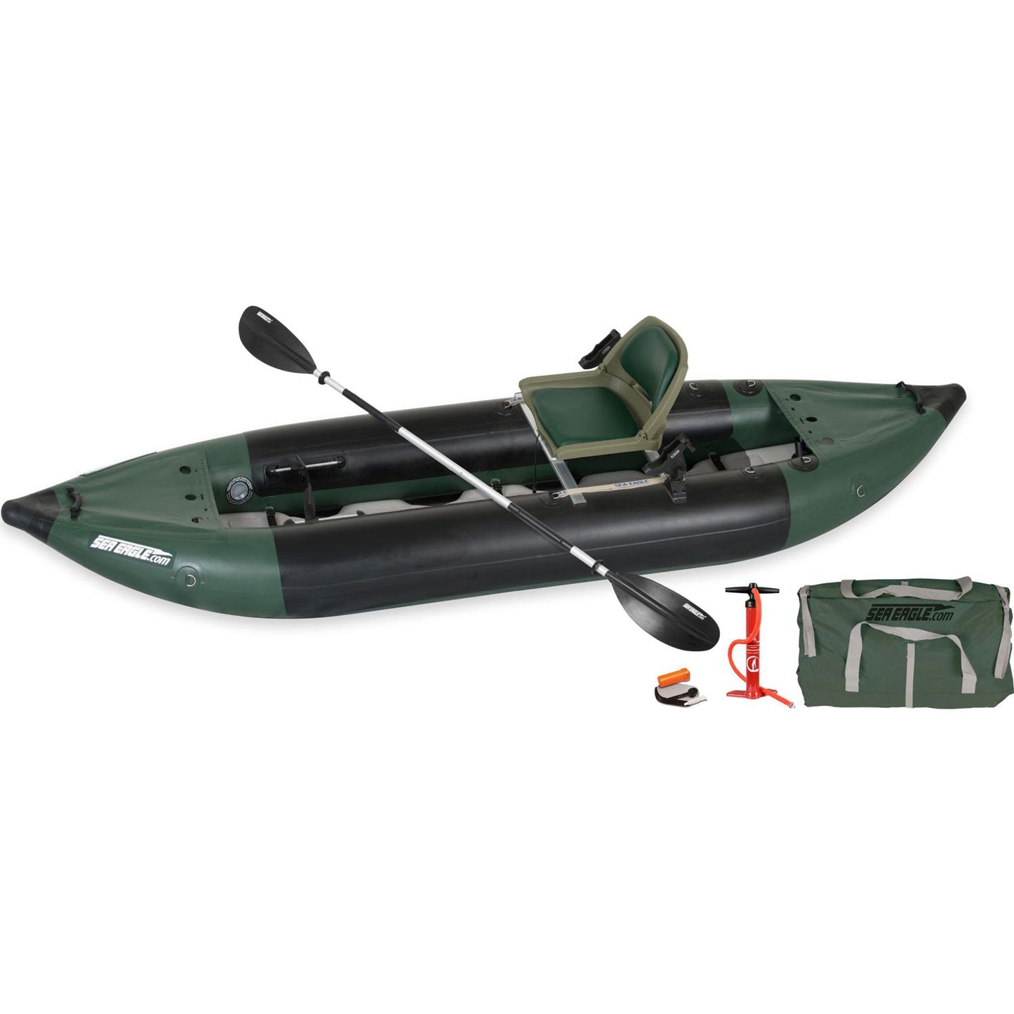 Sea Eagle Explorer 350FX Inflatable Kayak Swivel Seat Fishing Rig Package