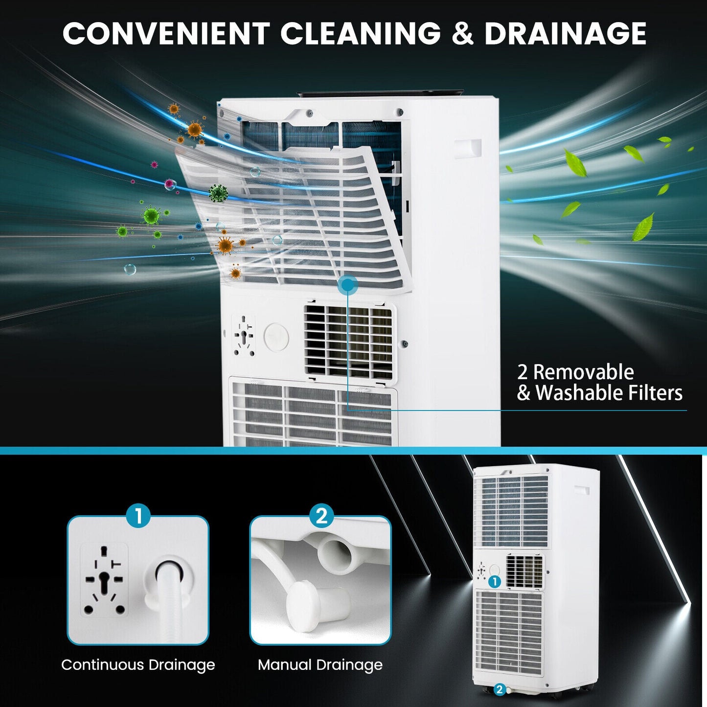 Costway Portable Air Conditioner 10000 BTU with Remote Control New