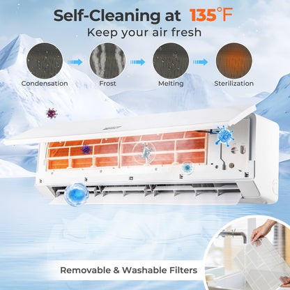 Costway 24000 BTU 25 SEER2 WiFi Mini Split Heat Pump 208-230V 50406199 New