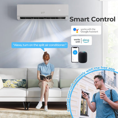 Costway 24000 BTU 25 SEER2 WiFi Mini Split Heat Pump 208-230V 50406199 New