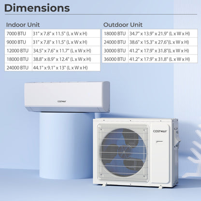 Costway UltrEco 24000 BTU 2 Zone 23 SEER2 Wifi Mini Split Air Conditioner Heat Pump 51076203 New