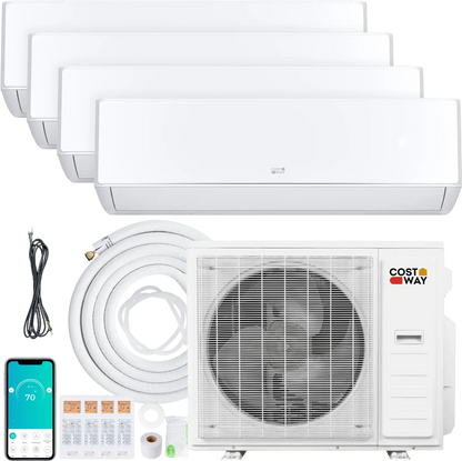 Costway X-Pro 35000 BTU 4 Zone 22.5 SEER2 Mini Split AC Heat Pump 43884902 New