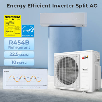 Costway X-Pro 35000 BTU 4 Zone 22.5 SEER2 Mini Split AC Heat Pump 43884902 New