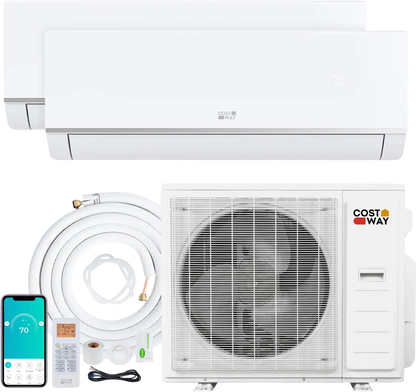 Costway 38,000 BTU 2 Zone 20 SEER2 Mini Split AC Heat Pump 70644572 New