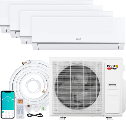 Costway Blast Pro 38000 BTU 4 Zone 20 SEER2 Mini Split AC Heat Pump 98383299 New