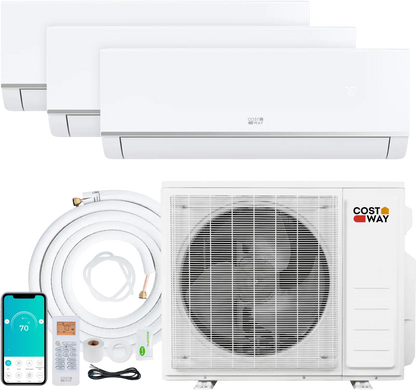 Costway Blast Pro 28000 BTU 3 Zone 20 SEER2 Mini Split AC Heat Pump 94274217 New
